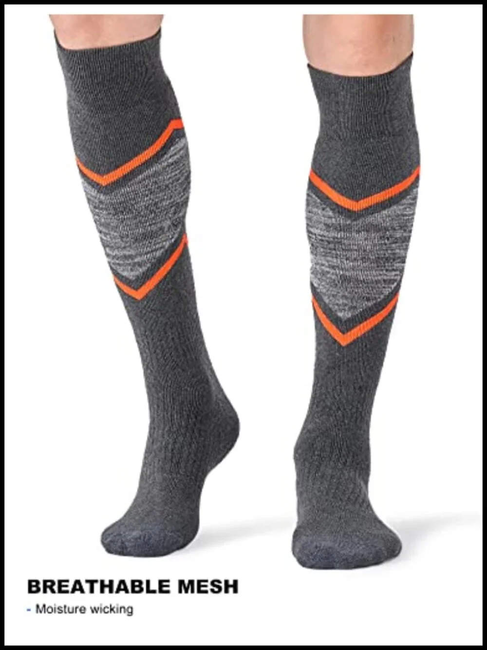 Merino Wool Knee High Thermal Ski Socks 2 Pack Moisture Wicking Winter